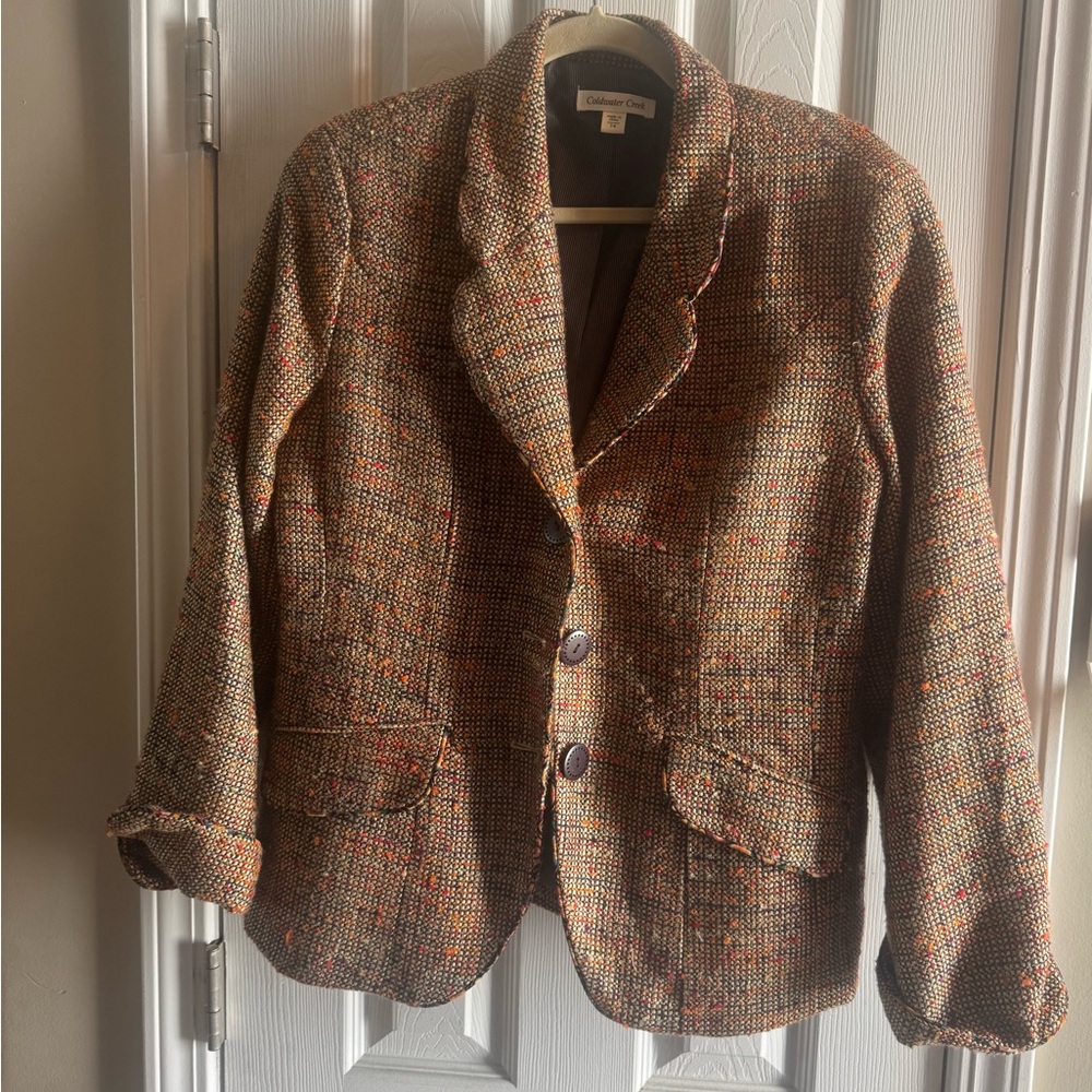 Coldwater Creek Multicolor Tweed Blazer